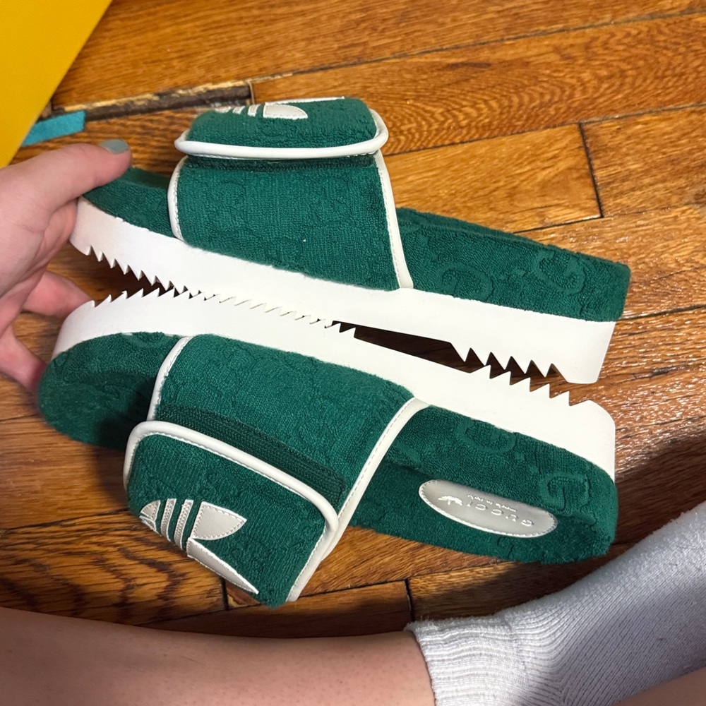adidas x Gucci GG Platform Sandal Green - Picture 6 of 7